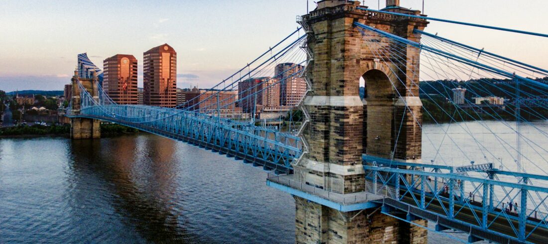 brown and blue concrete bridge