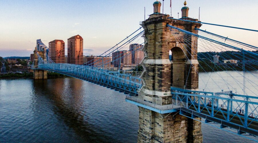 brown and blue concrete bridge